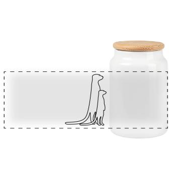 suricate drôle mignon mignon mignon cadeau famille - Boîte à biscuits avec couvercle en bois - blanc - Devant