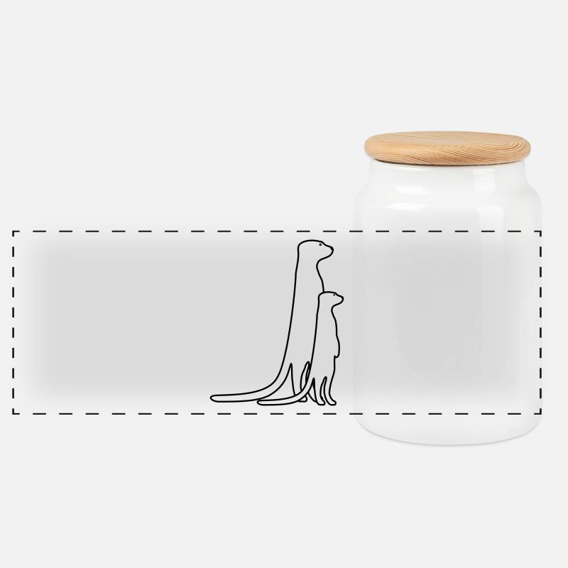 Erdmännchen witzig niedlich süß Geschenk Familie - Panorama Keksdose mit Holzdeckel - Weiß