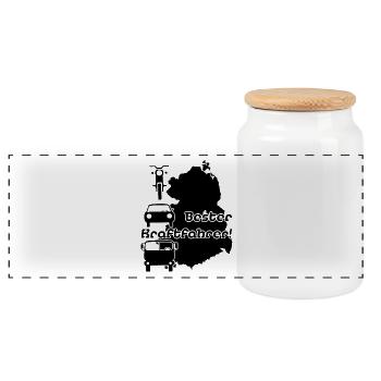Bester Kraftfahrer Ostdeutschland - Panorama Keksdose mit Holzdeckel - Weiß - Vorne