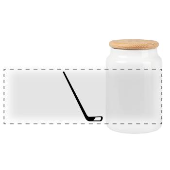 Bâtons de hockey - Boîte à biscuits avec couvercle en bois - blanc - Devant