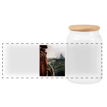 Eisbrecher Schiff, Grönland - Panorama Keksdose mit Holzdeckel - Weiß - Vorne