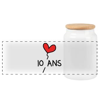 10 ANS. ANNIVERSAIRE. HAPPY BIRTHDAY. JOYEUX ANNIV - Boîte à biscuits avec couvercle en bois - blanc - Devant