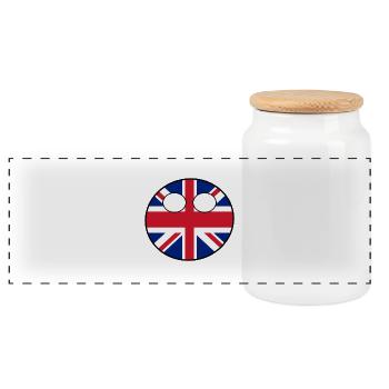 Countryball pays Patrie Angleterre - Boîte à biscuits avec couvercle en bois - blanc - Devant