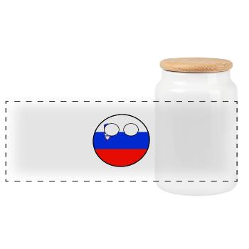 Countryball Land Heimat Slowenien - Panorama Keksdose mit Holzdeckel - Weiß - Vorne