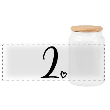 2ème anniversaire Enfants Filles 2 ans Mignon Numéro 2 - Boîte à biscuits avec couvercle en bois - blanc - Devant