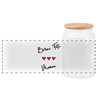 BONNE FÊTE MAMAN. MAMAN. FÊTE DES MÈRES. JE T'AIME - Boîte à biscuits avec couvercle en bois - blanc - Devant