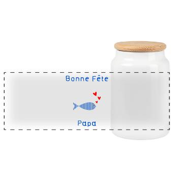 BONNE FÊTE PAPA. PAPA. FÊTE DES PÈRES. PÈRE - Boîte à biscuits avec couvercle en bois - blanc - Devant