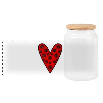 SAINT VALENTIN. EVJF. JE T'AIME. I LOVE YOU. AMOUR - Boîte à biscuits avec couvercle en bois - blanc - Devant