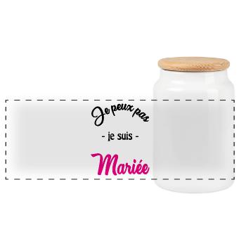 MARIEE. FUTURE MARIEE. EVJF. TEAM. TEAM MARIEE - Boîte à biscuits avec couvercle en bois - blanc - Devant