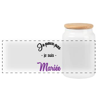 MARIEE - Boîte à biscuits avec couvercle en bois - blanc - Devant