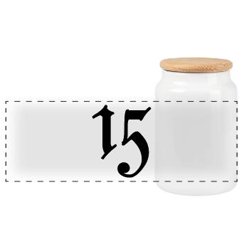 15. 15 YEARS. 15th ANNIVERSARY. 15 YEAR ANNIVERSARY. - Panoramic Cookie Jar with Wooden Lid - white - Front