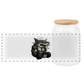 Strength Training Haibodo Shirt Design - Panoramic Cookie Jar with Wooden Lid - white - Front