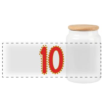 10. 10 ANS. 10e ANNIVERSAIRE. ANNIVERSAIRE 10 ANS. - Boîte à biscuits avec couvercle en bois - blanc - Devant