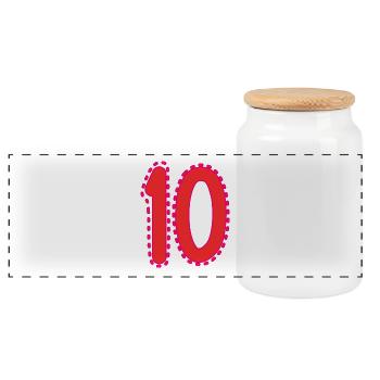 HAPPY BIRTHDAY. HAPPY BIRTHDAY. ANNIVERSARY. - Panoramic Cookie Jar with Wooden Lid - white - Front