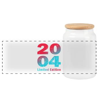 Geburtstag, geboren in 2004 limited edition Shirt - Panorama Keksdose mit Holzdeckel - Weiß - Vorne