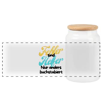Error Helper Gradient Script - Panoramic Cookie Jar with Wooden Lid - white - Front