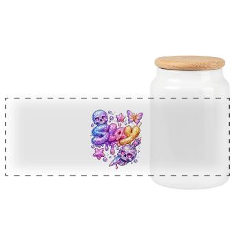 Tuer le Mot de la jeunesse - Boîte à biscuits avec couvercle en bois - blanc - Devant