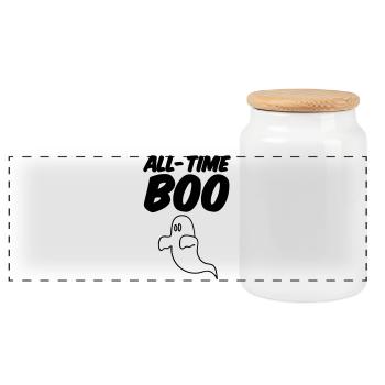 All-Time Boo Cadeau - Boîte à biscuits avec couvercle en bois - blanc - Devant
