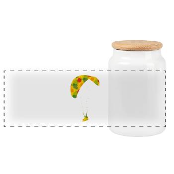 Parapente - Boîte à biscuits avec couvercle en bois - blanc - Devant