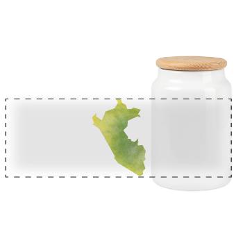 Peru - Panoramic Cookie Jar with Wooden Lid - white - Front