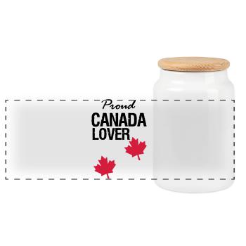 Canada Lover Canada Pays Amérique du Nord Cadeau - Boîte à biscuits avec couvercle en bois - blanc - Devant