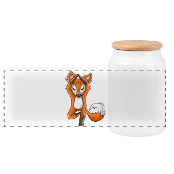 Yoga Fuchs - Panorama Keksdose mit Holzdeckel - Weiß - Vorne