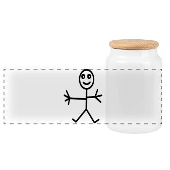 art de fantaisie - Boîte à biscuits avec couvercle en bois - blanc - Devant