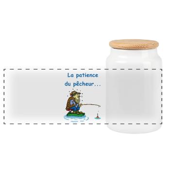 Le pêcheur - Boîte à biscuits avec couvercle en bois - blanc - Devant