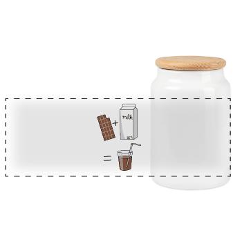 schokomilch Milch Schokolade - Panorama Keksdose mit Holzdeckel - Weiß - Vorne
