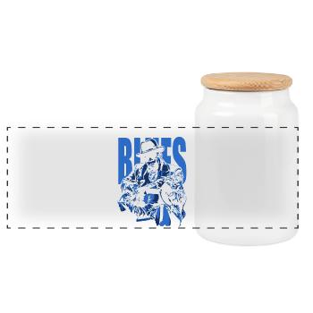 I got the blues - Boîte à biscuits avec couvercle en bois - blanc - Devant