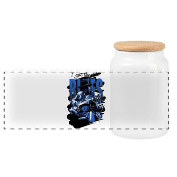 Got the blues - Boîte à biscuits avec couvercle en bois - blanc - Devant