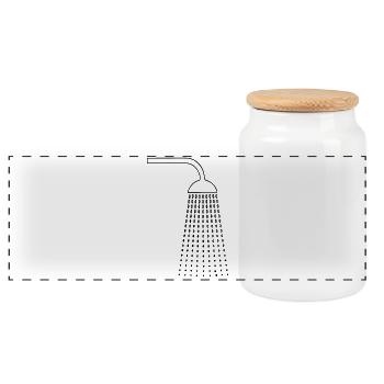 Shower drawings - Panoramic Cookie Jar with Wooden Lid - white - Front