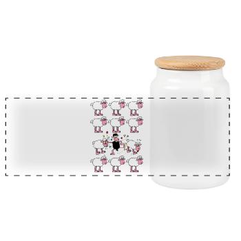 Le mouton noir - Boîte à biscuits avec couvercle en bois - blanc - Devant