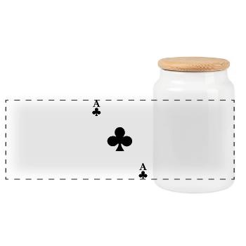 As de Trefle - Boîte à biscuits avec couvercle en bois - blanc - Devant