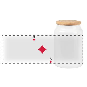 As de Carreau - Boîte à biscuits avec couvercle en bois - blanc - Devant