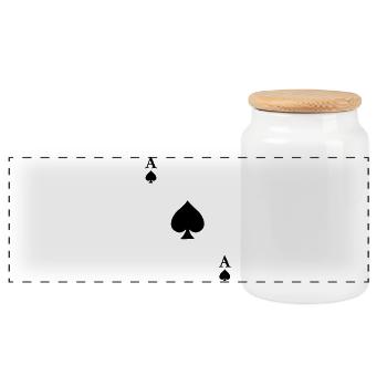 As de Pique - Boîte à biscuits avec couvercle en bois - blanc - Devant