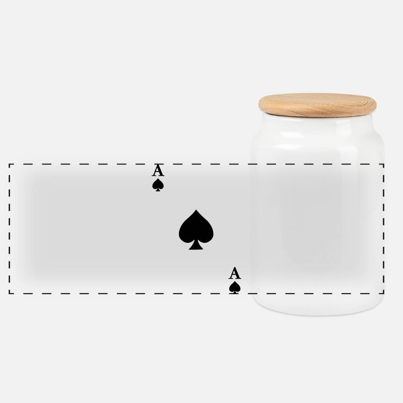 Ace of Spades - Panorama Keksdose mit Holzdeckel - Weiß