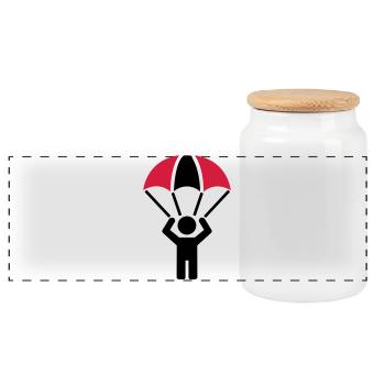 parachute - Panoramic Cookie Jar with Wooden Lid - white - Front