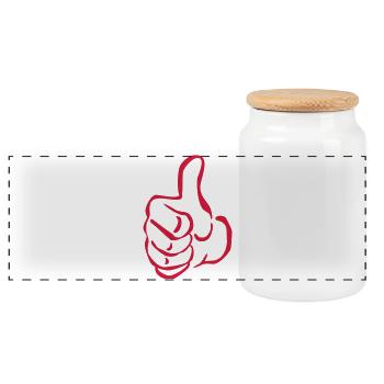 pouce poing - Boîte à biscuits avec couvercle en bois - blanc - Devant