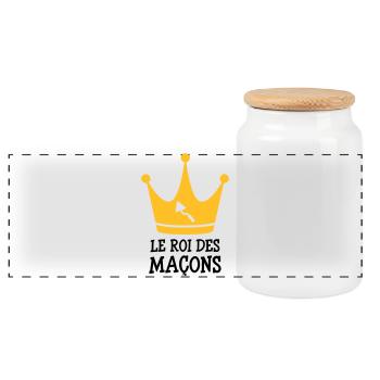 Le Roi des Maçon ! - Boîte à biscuits avec couvercle en bois - blanc - Devant