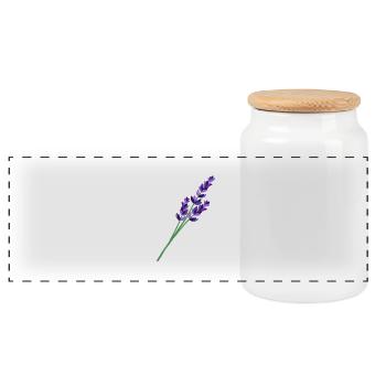 Lavender 1 - Panoramic Cookie Jar with Wooden Lid - white - Front