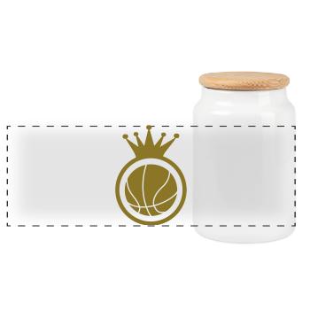 Basketball - Basket Ball - Game - Sport - Player - Panoramic Cookie Jar with Wooden Lid - white - Front