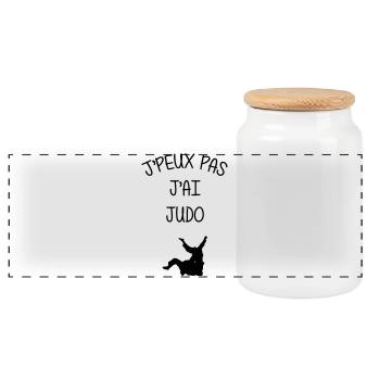 Judo / Judoka / Judokate / Fight / Fighter / Sport - Boîte à biscuits avec couvercle en bois - blanc - Devant