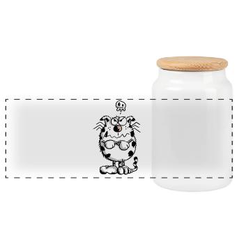 Crabby Chat - Crâne - Chats - Cadeaux - Boîte à biscuits avec couvercle en bois - blanc - Devant