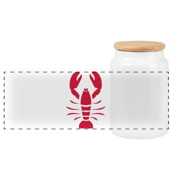 Lobster - Panorama Keksdose mit Holzdeckel - Weiß - Vorne