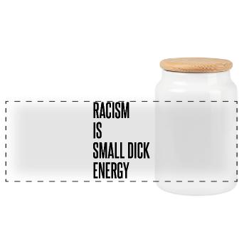 Racism saying - Panoramic Cookie Jar with Wooden Lid - white - Front