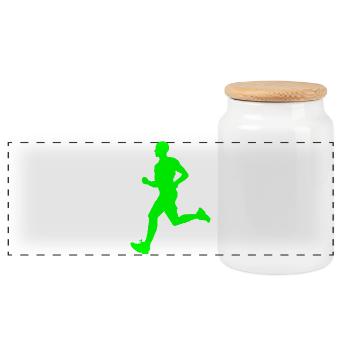 Running hommes 4 - Boîte à biscuits avec couvercle en bois - blanc - Devant