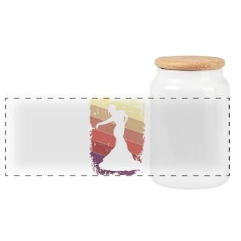 Dancing Dancer - Panoramic Cookie Jar with Wooden Lid - white - Front