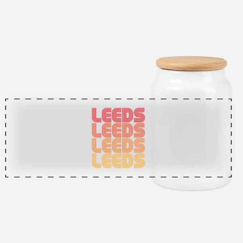 Leeds Gradient Repeats - Panorama Keksdose mit Holzdeckel - Weiß