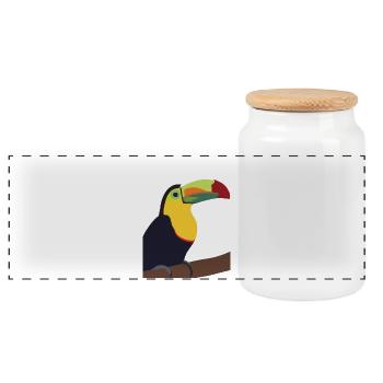 Timmy the Toucan - Panoramic Cookie Jar with Wooden Lid - white - Front